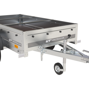 Praktischer PKW-Anhänger Garden Trailer 200 Kipp mit kippbarer Deichsel, blauer Plane
